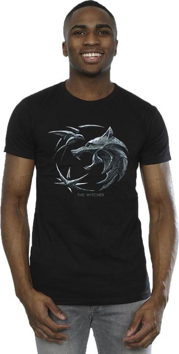 Actual product image Netflix Mens The Witcher Wolf Logo T-Shirt (L)