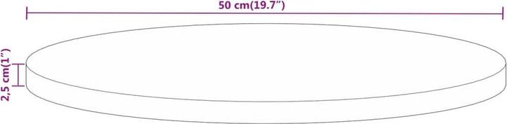 Produktbild VidaXL Tischplatte Holzplatte Massivholzplatte Ø 50x2,5cm Rund Massivholz Mango (50 x 2,5 cm)