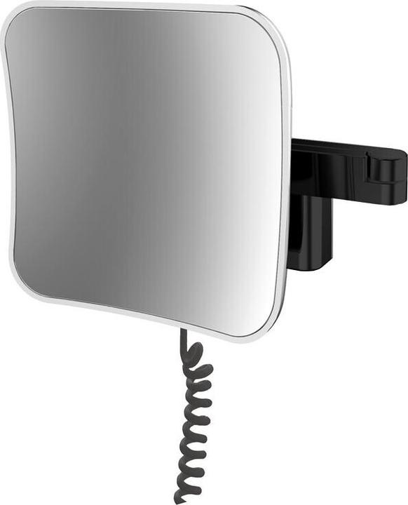 Emco LED shaving/cosmetic mirror EVO angular wall model 2-arm 5-way black