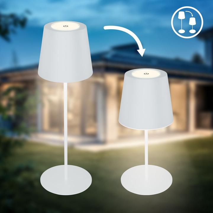 Image du produit B.K.Licht Lampe de table LED rechargeable, IP44, 2,5W, blanc