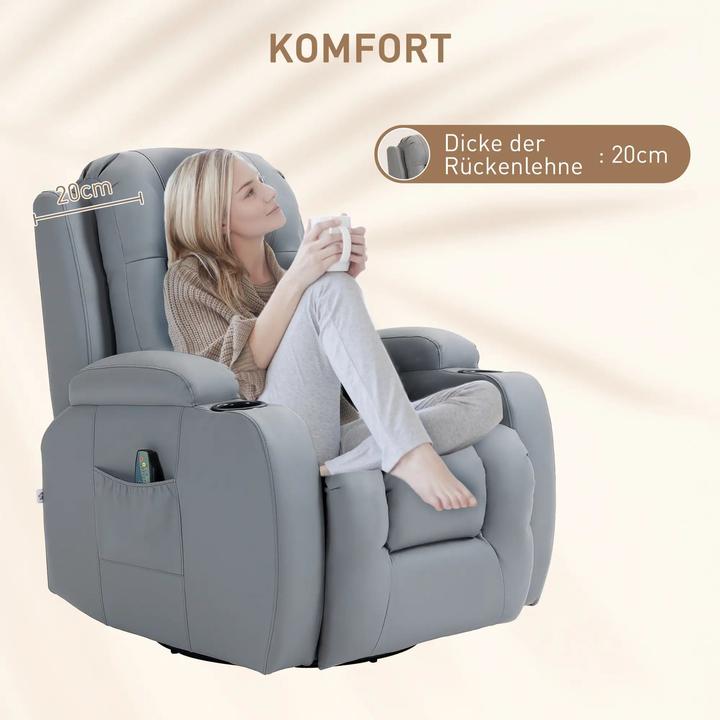 Immagine prodotto Swisshandel24 Poltrona relax funzione massaggio funzione reclinazione elettrica funzione dondolo funzione