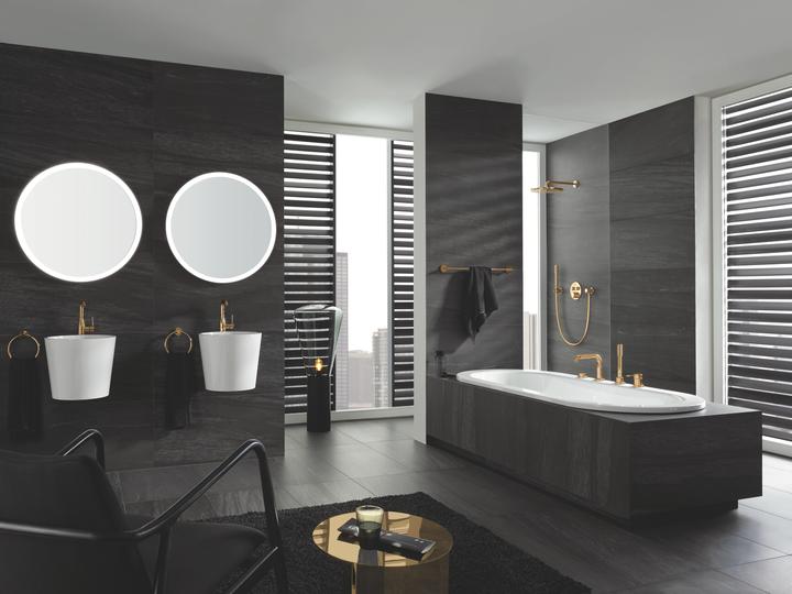 Produktbild Grohe Kopfbrause Set Rainshower Cosmopolitan 310 26066GL0 31 cm inkl. Brausearm 38 cm cool sunris (9 l/min)