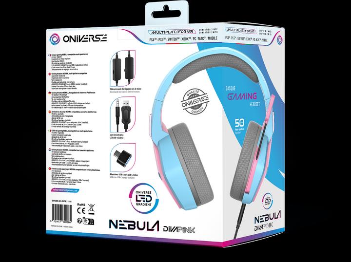 Produktbild Oniverse Gaming Headset Nebula - Diva Pink (Kabelgebunden)
