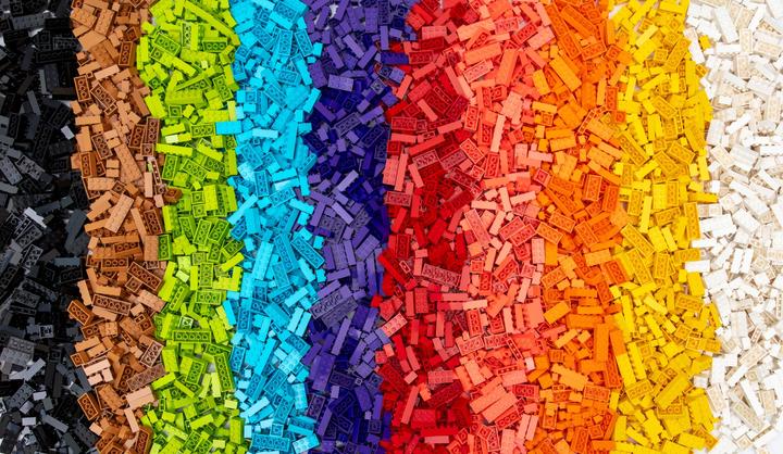 Produktbild LEGO Hochsteine Bunt gemischt - 160 gr. - ca. 100 Stück - Colorful basic bricks mix - NEU (LEGO Zubehör)