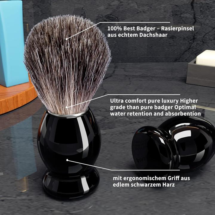Image du produit Eravor Luxus-Nassrasierset mit synthetischem Pinsel (Blaireau)