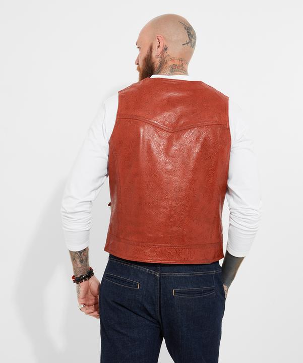Actual product image Joe Browns Floral Embossed Leather Waistcoat (L)