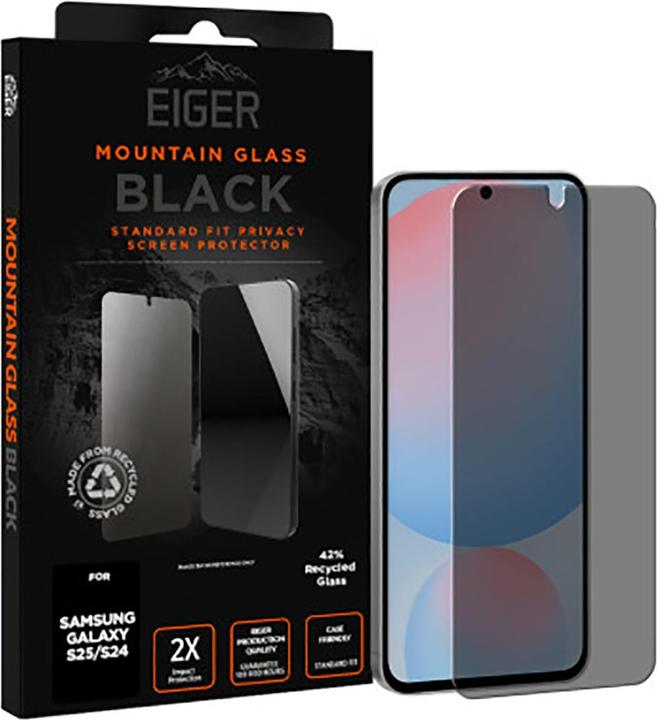 Actual product image Eiger Mountain Glass Black Edge (1 Piece, Samsung Galaxy S25)