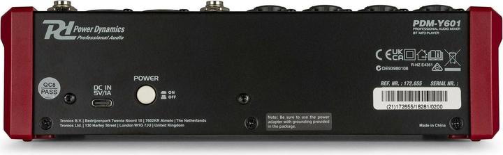 Image du produit Power Dynamics Table de mixage PDM-Y601 (Studio et mixeur live)