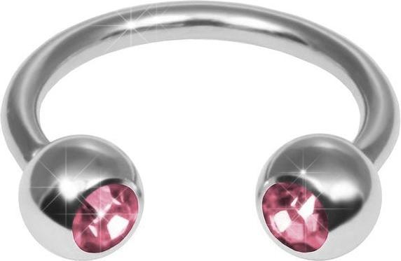 Produktbild Hermex Circular Barbell Piercing Edelstahl mit Zirkonia - Pink (Edelstahl)