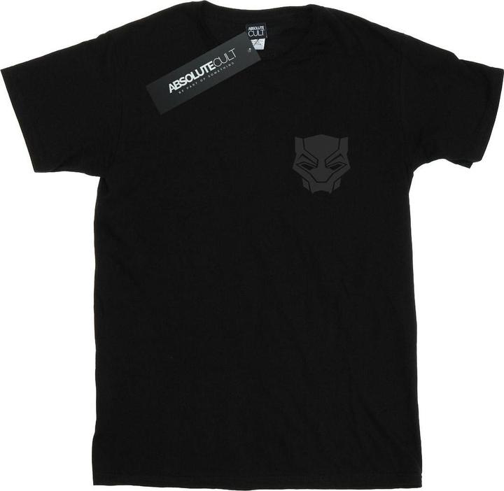 Black Panther Schwarz auf Schwarz Brust Druck TShirt