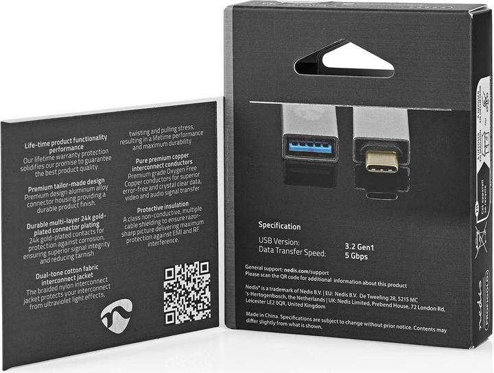 Immagine prodotto Nedis Adattatore USB- USB 3.1- USB Tipo-C maschio- USB-A femmina- 5 Gbps- Nichelato- (USB 3.2 Gen 1)