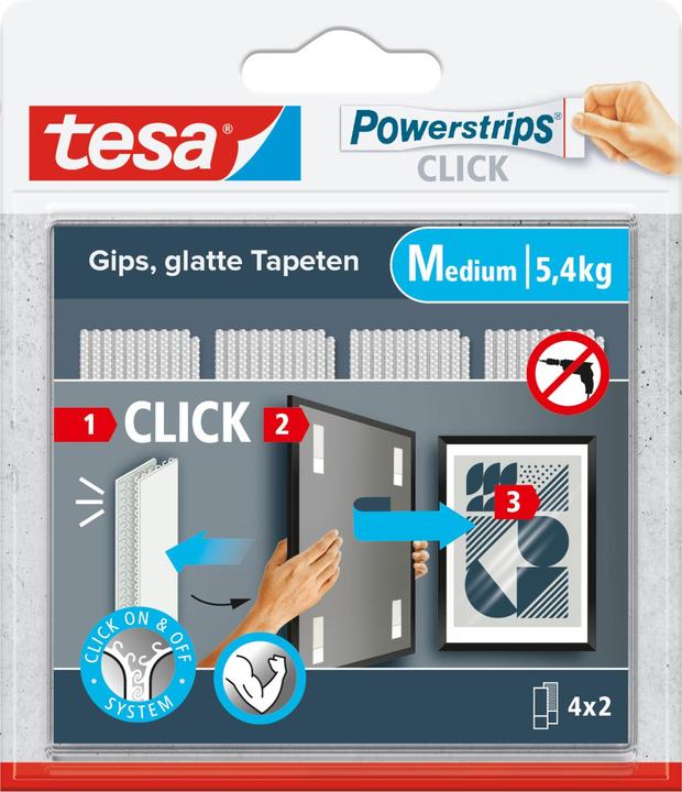 Image du produit tesa Powerstrips Click - Pastilles adhésives (20 mm)