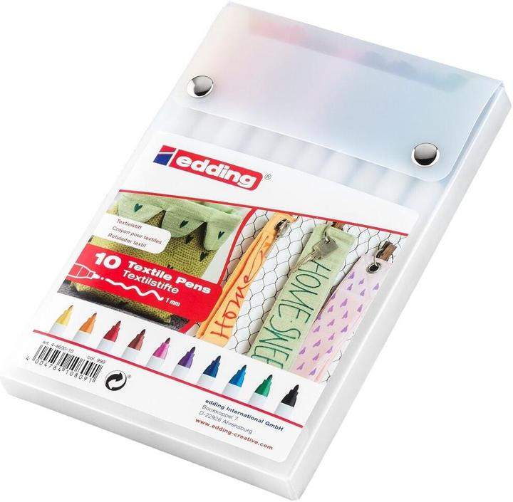 Produktbild Edding Textilmarker 4600 (Mehrfarbig, 1 mm, 10 x)