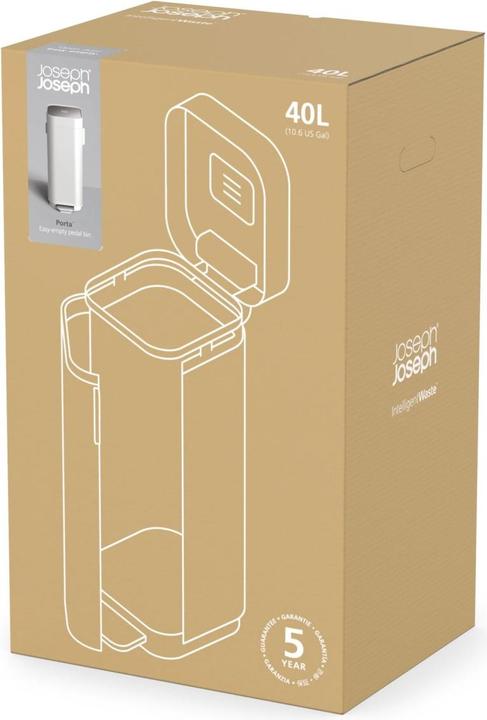 Produktbild Joseph Joseph Porta 40 L Abfallbehälter mit Pedal – Concrete Grey (40 l)