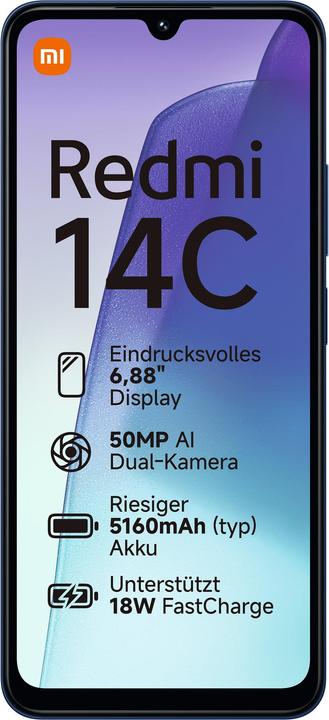 Image du produit Xiaomi Redmi 14C (128 Go, Starry blue, 6.88", Double SIM, 50 Mpx, 4G)