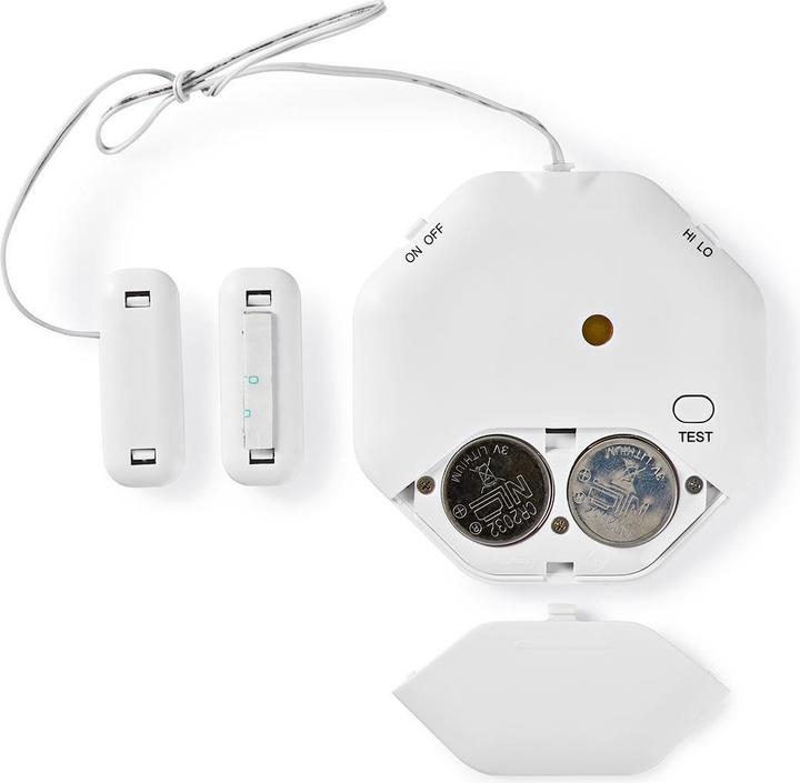 Immagine prodotto Nedis Allarme da porta a finestra alimentato a batteria 2X CR2032 85 dB Bianco