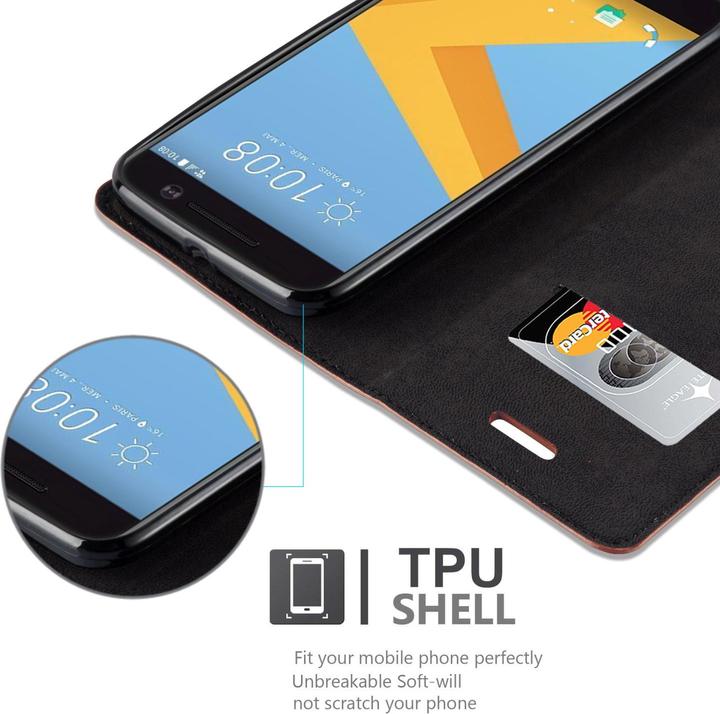 Actual product image Cadorabo Book Invisible Magnet Cover (HTC One M10)