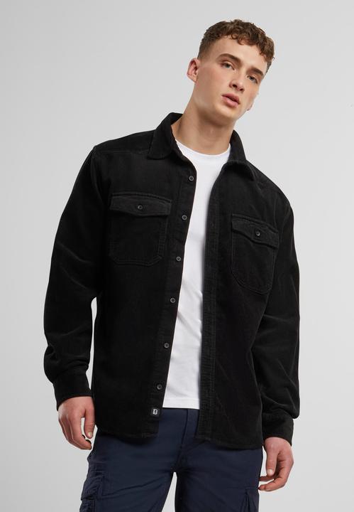 Actual product image Brandit Corduroy Classic long sleeve shirt size 7XL colour black (7XL)