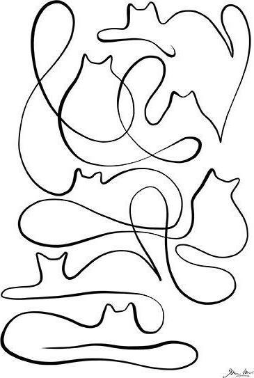 Produktbild Universal Textiles Katze Silhouette Druck (30 x 40 cm)