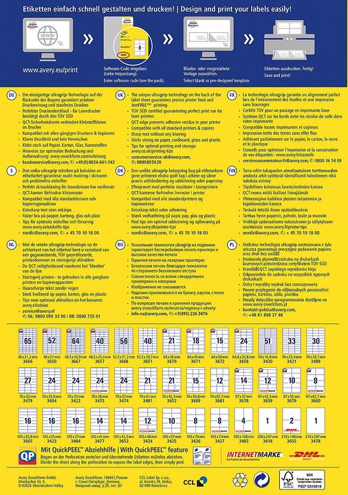 Image du produit Avery Étiquettes universelles