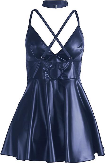 Productafbeelding Subblime - 955410 JURK MET BLAUWE LEREN BANDJES S/M
