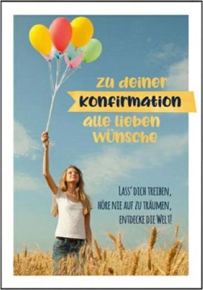 Produktbild Edition Gollong Konfirmationskarte 12,5x18,5cm Ballon