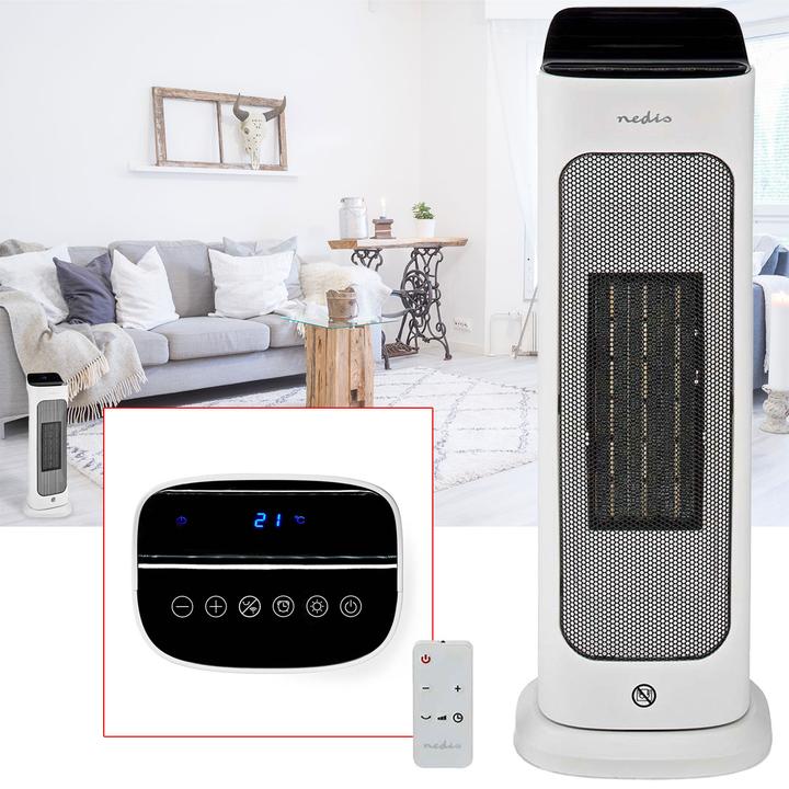 Actual product image Nedis SmartLife ceramic PTC fan heater | Wi-Fi | 2000 W | 2 heat settings | oscillation | display (2000 W)