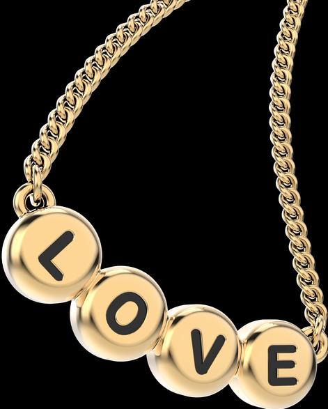 Image du produit MTM Collier Love Letters (Laiton, Or 18k, 43 cm)