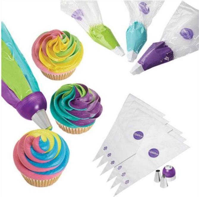 Actual product image Wilton ColorSwirl Tri-Color Coupler Decoration Set/9 (Piping bag set)