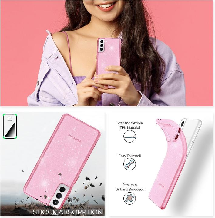 Produktbild Nalia Glitter Handyhülle (Samsung Galaxy S21)