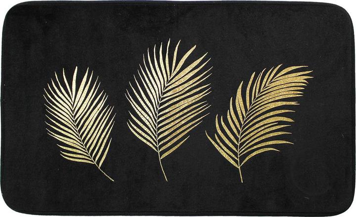 Douceur D'intérieur Badematte, schwarz, 45x75x0,8, Mikrofaser bedruckt (45 x 75 cm)