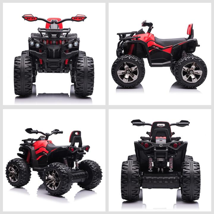 Immagine prodotto Swisshandel24 Auto elettrica per bambini quad, fari, lettore musicale MP3, 3-5 anni, 3-8 km/h, metallo, rosso, 10 (12 V)