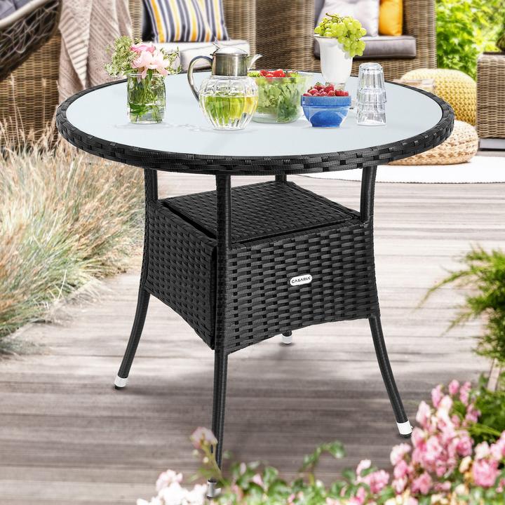 Actual product image Casaria Balcony table in poly rattan (80 cm)