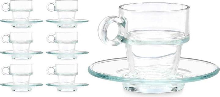 Produktbild Vivalto Tasse mit Untertasse 41087 Durchsichtig Glas 90 ml (6 Stück) (90 ml, 6 x)