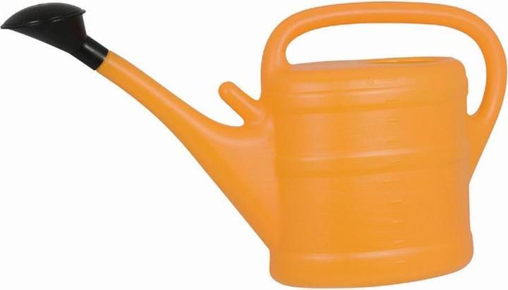 Geli Arrosoir, 10 litres, en plastique orange, 56x32x18,5 cm, avec pomme d'arrosage et arceau (10 l)