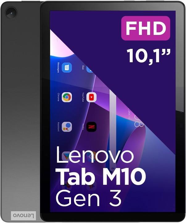 Productafbeelding Lenovo Tab M10 G3 Unisoc T610 FHD Android (4G, 10.10", 32 GB, Stormgrijs)
