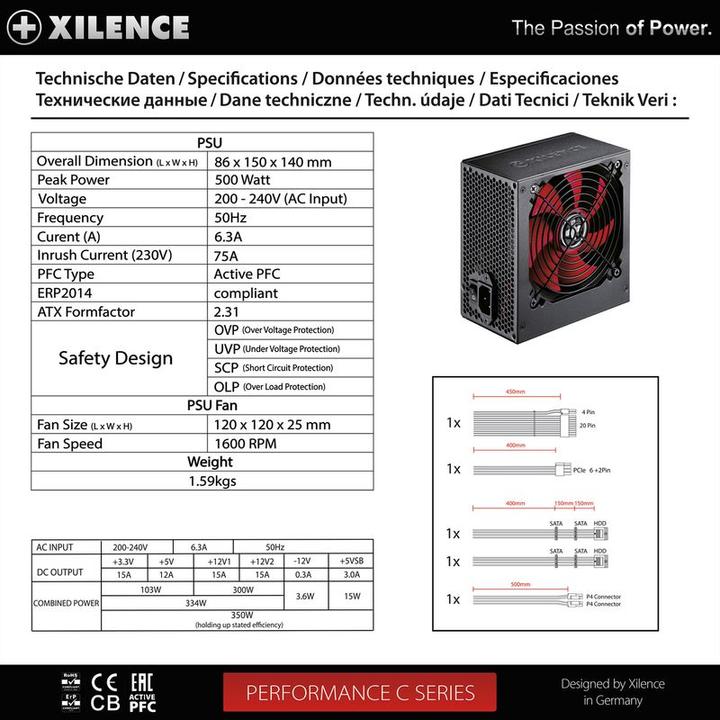 Produktbild Xilence Performance C Serie (500 W)