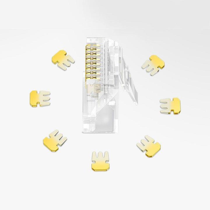 Actual product image Ugreen RJ45 Plug NW120, Ethernet, 8P/8C, Cat.6/6e, UTP (100 pieces) (UTP, CAT6e, 0.16 m)