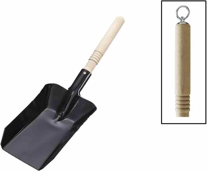 Actual product image Turk School coal spoon black with wooden handle (23.5 x 12.5 cm)