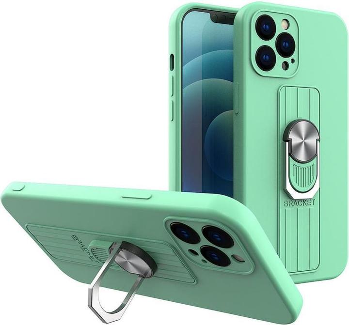 Immagine prodotto Hurtel Custodia in silicone Ring Case con presa per le dita e supporto per iPhone 11 Pro mint (Apple iPhone 11 Pro)