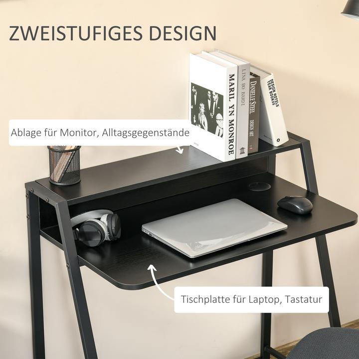 Produktbild Homcom Schreibtisch in Walnuss-Optik (84 x 45 x 85 cm)