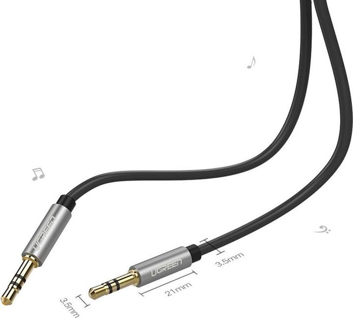 Actual product image Ugreen AV119 3.5mm AUX 5m jack cable (black) (5 m, 3.5mm jack (AUX))