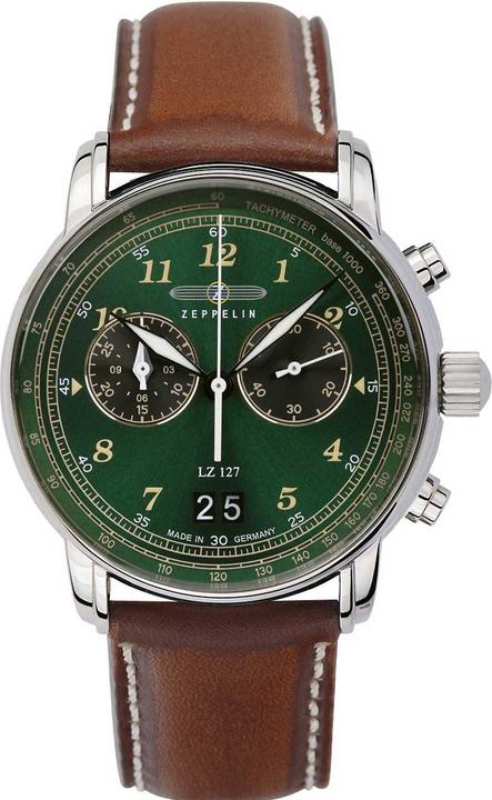 Actual product image Zeppelin LZ127 8684-4 Quartz Žalias (260189) (Chronograph, 40 mm)