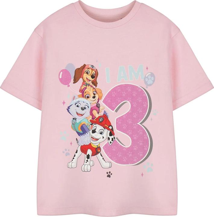 Actual product image Paw Patrol Girls I Am 3 Short-Sleeved Birthday T-Shirt (104)