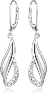 Beneto Luxury silver earrings with zircons AGUC1849