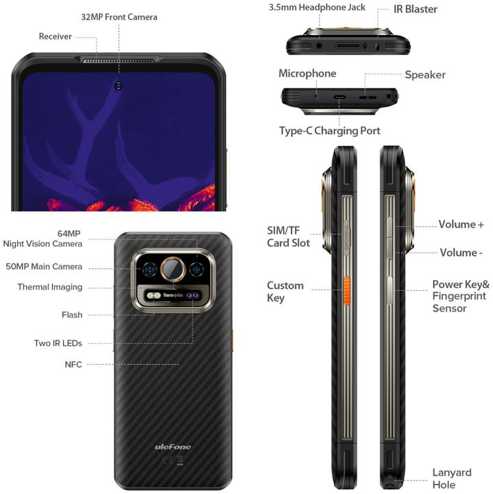 Produktbild Ulefone Smartphone Armor 25T 8GB/256GB (Frost Black) (256 GB, Frost Black, 6.78", Hybrid Dual SIM, 50 Mpx, 4G)