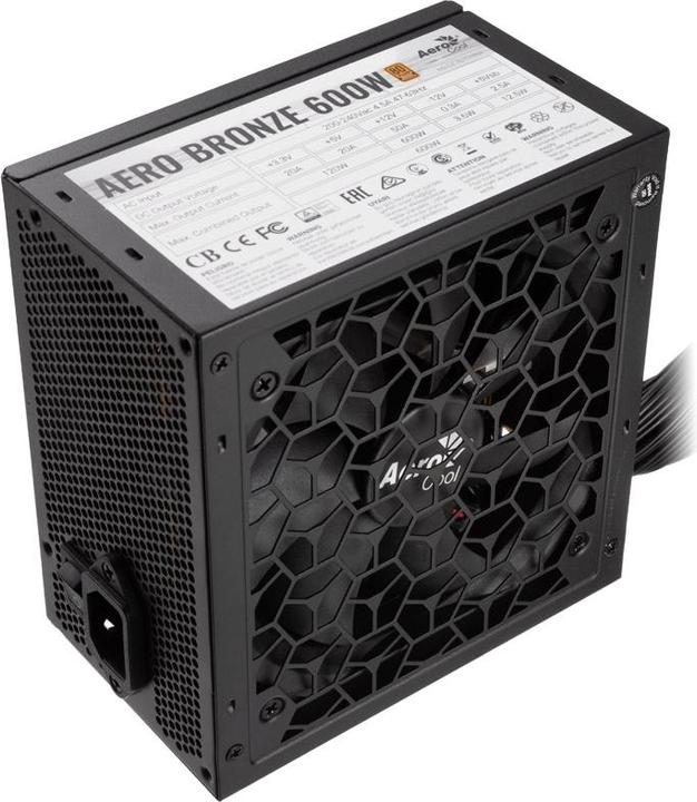 Actual product image AeroCool Aero Bronze 600W 80 PLUS Bronze Power Supply - 600 Watt (600 W)