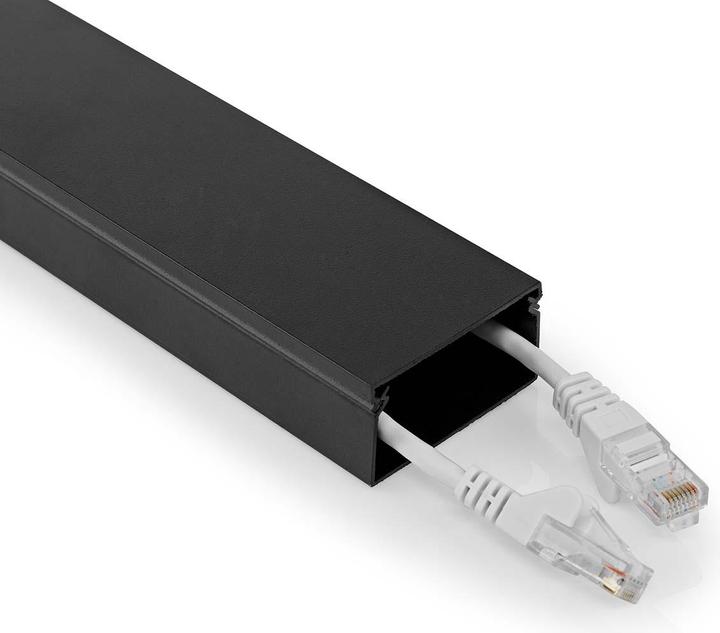 Produktbild Nedis Kabelmanagement | Röhre | 1 Stück | max. Kabeldicke: 25 mm | Aluminium | Schwarz (Kabelkanal, 110 cm)