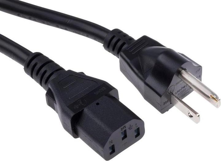 Produktbild Rs Pro Netzkabel, A IEC C13 / Buchse, B US-Stecker Typ B / Stecker, 10 A, 2m Schwarz, 125 V (2 m)