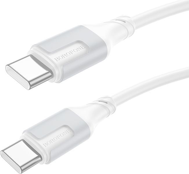 Actual product image Borofone USB-C to USB-C Kabel BX101 Creator, 60W, 3A, 1m, Weiss (1 m, 60 W)